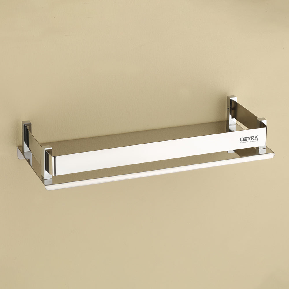 Qeyra Patti Shelf (CS-5302) Multipurpose Stainless Steel Bathroom Shelf/Rack for Bathroom Storage/Bathroom Accessories/Wall Mounted (5x15 inches/Chrome Plating)