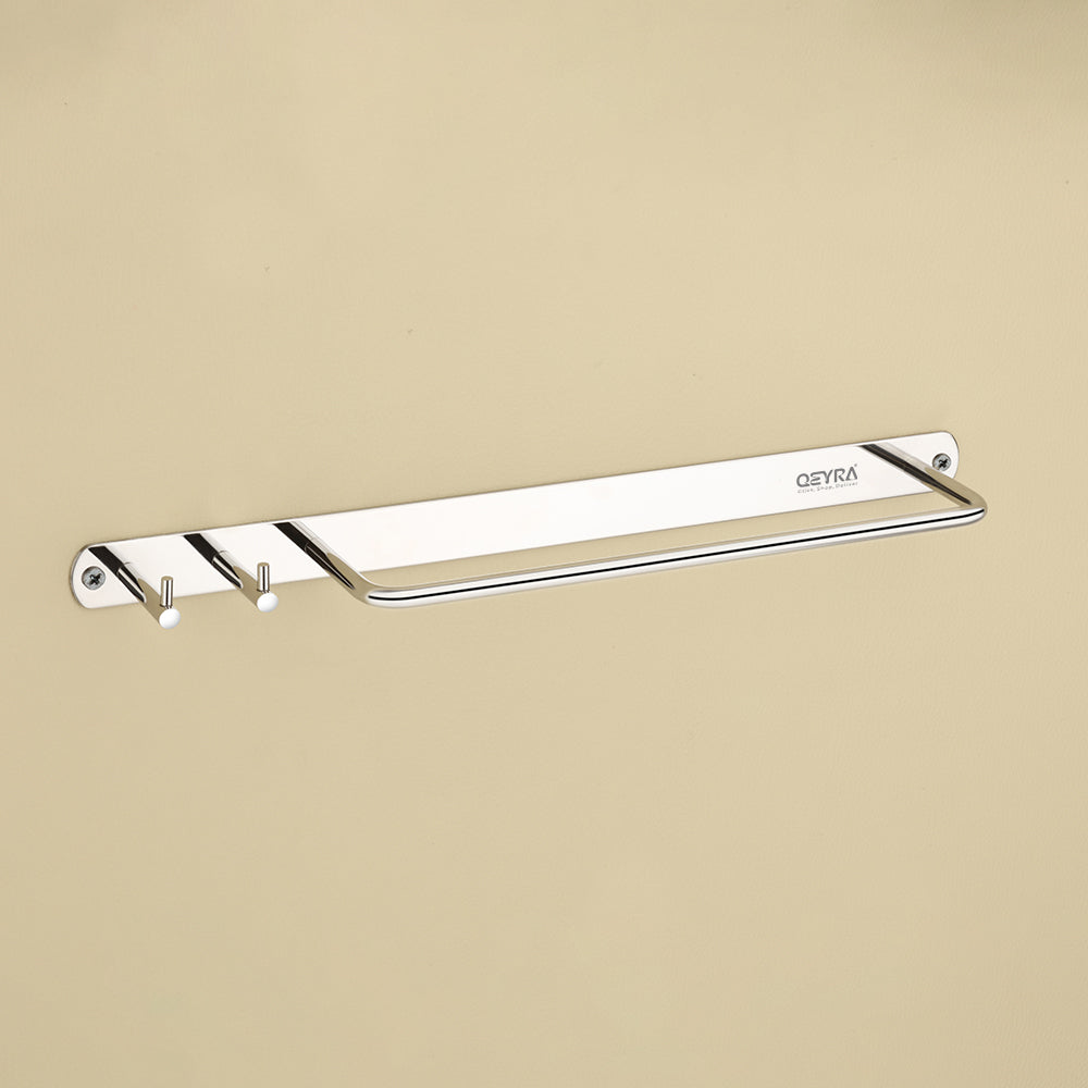 Qeyra (KG-5603) Napkin Ring With Hooks for Wash Basin/Towel Hanger for Bathroom/Napkin Hanger for Kitchen/Bathrom Accessories (Chrome Plating)