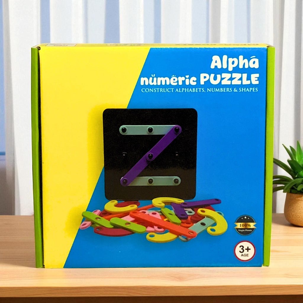 Qeyra Alpha Numeric Puzzle - Alphabet Construction Puzzle Toys For Kids