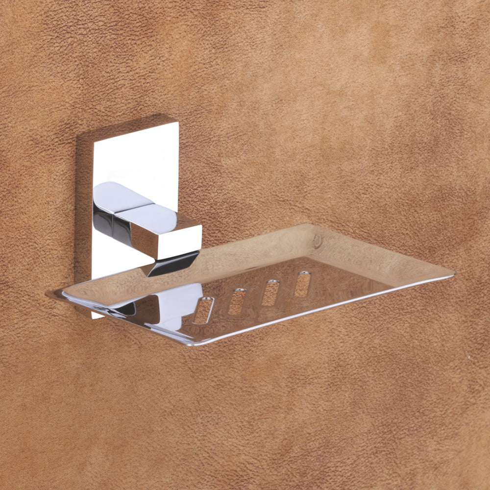 Qeyra Square 304 Grade Stainless Steel Soap Dish for Bathroom/Soap Holder/Soap Stand/Soap Case/Bathroom Accessories - (Chrome Plating)