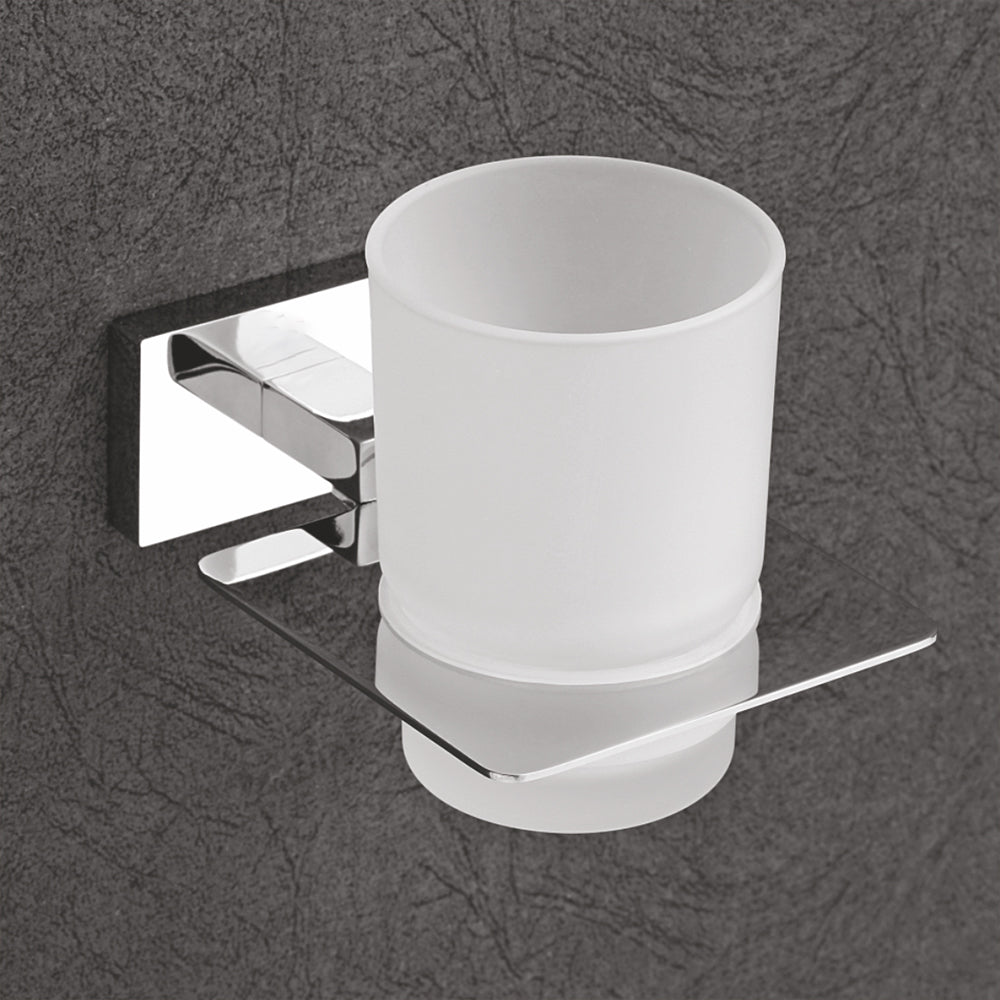 Qeyra Classy 304 Grade Stainless Steel Tooth Brush Holder for Bathroom/Tumbler Holder Stand/Bathroom Accessories - (Chrome Plating)