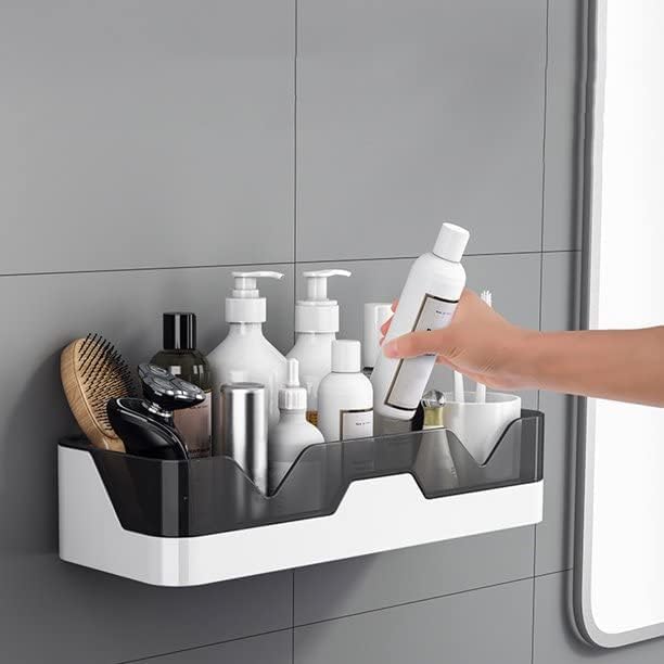 Qeyra Plastic Kitchen and Bathroom Rack Bathroom Shelf Wall Organizer Wall Mounted Shelf Storage Rack