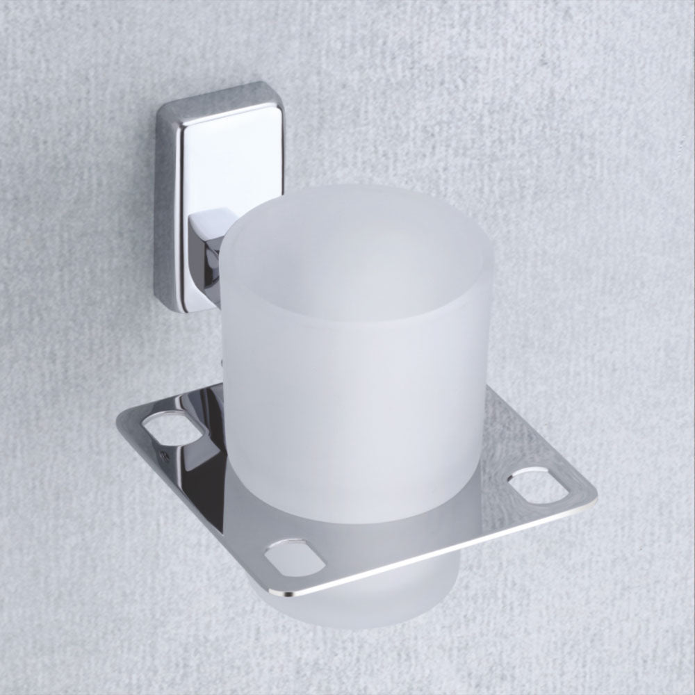 Qeyra Bloom 304 Grade Stainless Steel Tooth Brush Holder for Bathroom/Tumbler Holder Stand/Bathroom Accessories - (Chrome)