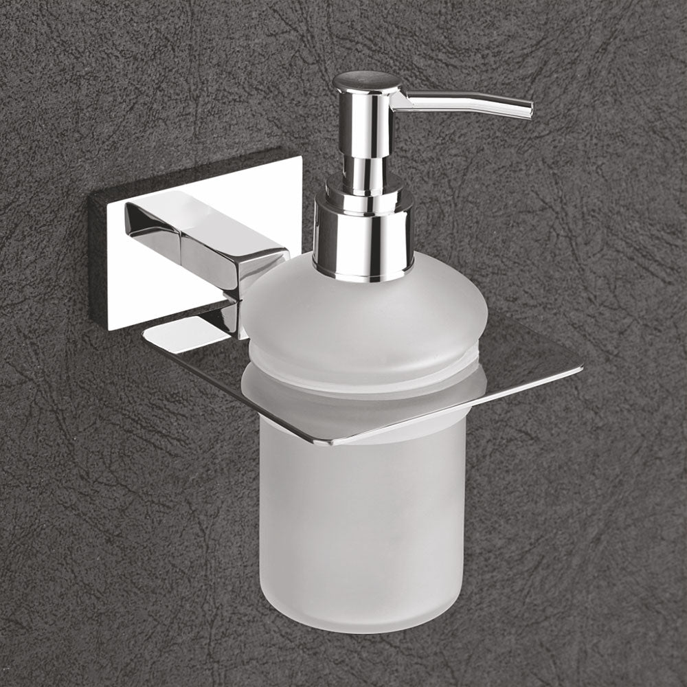 Qeyra Classy 304 Grade Stainless Steel Hand Wash Holder for Wash Basin/Liquid Soap Dispenser/Wall Mount/Bathroom Accessories - (Chrome Plating)