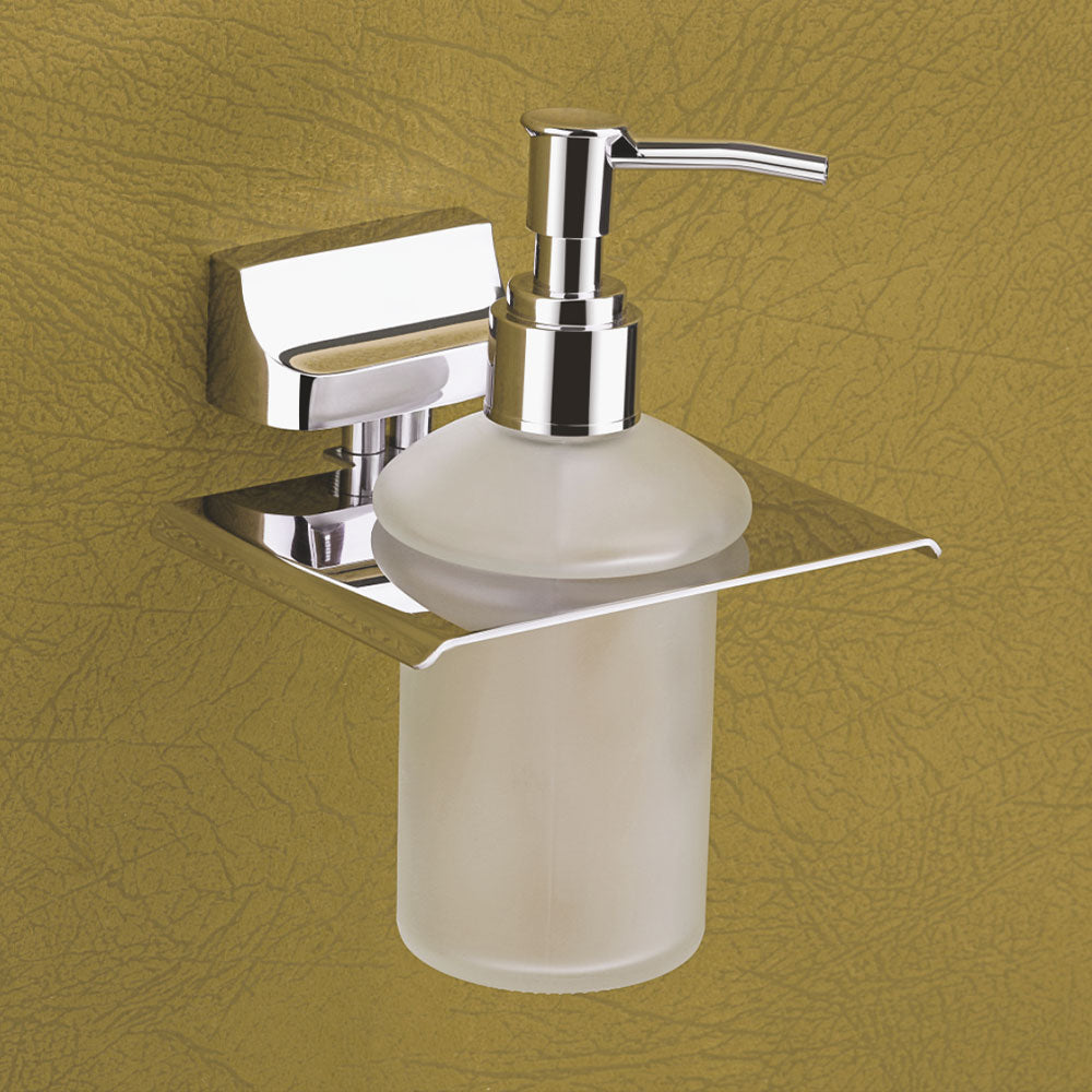 Qeyra Opera 304 Grade Stainless Steel Hand Wash Holder for Wash Basin/Liquid Soap Dispenser/Wall Mount/Bathroom Accessories - (Chrome Plating)