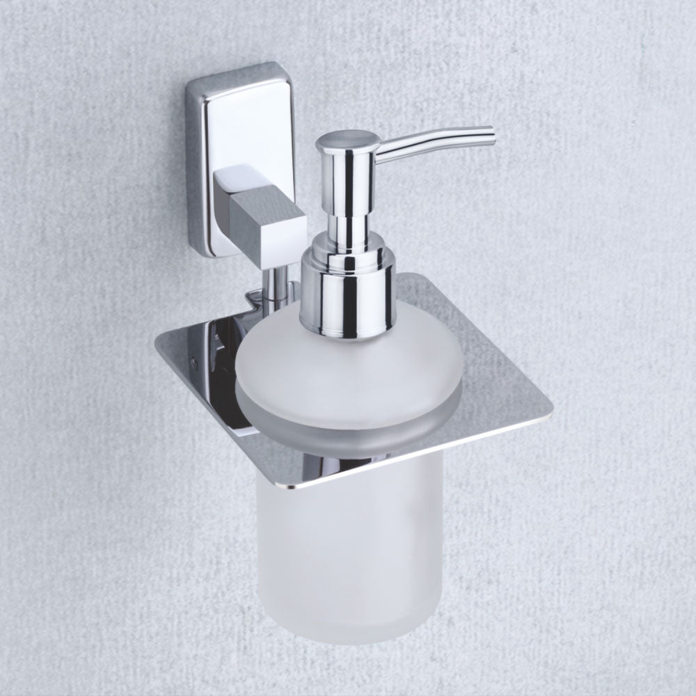 Qeyra Bloom 304 Grade Stainless Steel Hand Wash Holder for Wash Basin/Liquid Soap Dispenser/Wall Mount/Bathroom Accessories - Chrome Plating