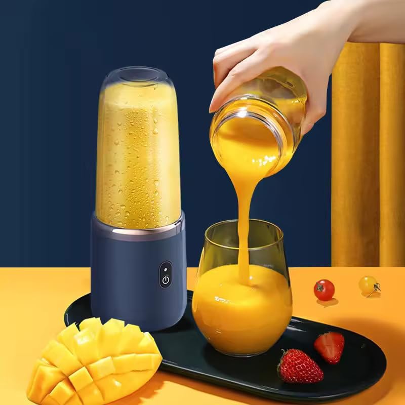 Qlect Portable Blender Electric Juicers Fruit Mixers USB Rechargeable Smoothie Mini Personal Juicer 6 Blades 3Gears With 1500 Mah Rechargeable Battery-Smoothie Blender(Blue)