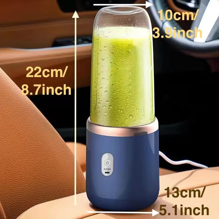 Qlect Portable Blender Electric Juicers Fruit Mixers USB Rechargeable Smoothie Mini Personal Juicer 6 Blades 3Gears With 1500 Mah Rechargeable Battery-Smoothie Blender(Blue)