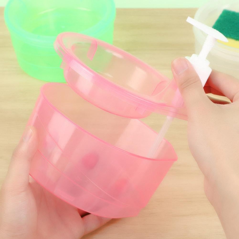 Qeyra Double Layer Soap Dispenser for Bathroom Accessories Dishwasher Liquid Holder Liquid Dispenser Pump with Sponge Holder Kitchen Sink Accessories Item