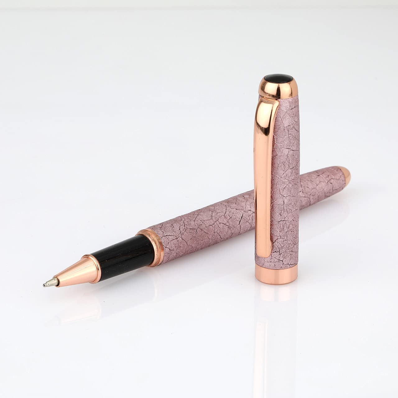 Qeyra Cubes (CA - 006) Swan Gold Pvd Pen Stand With Pen (1 Nos.) | Elegant Office Tabletop Accessory | Stylish Stationery Holder | Ideal for Corporate Gifts & Premium Packing (Stand & 1 Pen)- Gold PVD