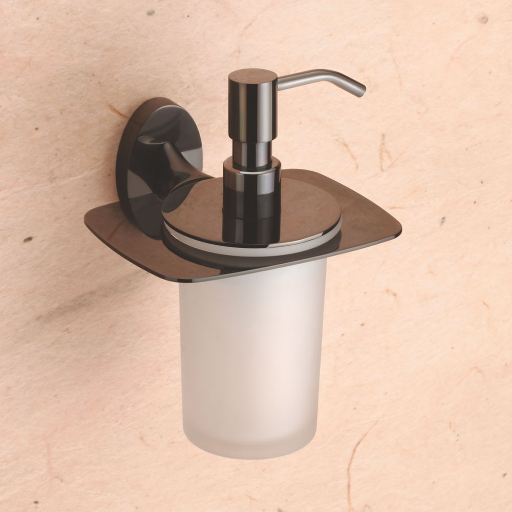 Qeyra Aster Full Brass Hand Wash Holder for Wash Basin/Liquid Soap Dispenser/Wall Mount/Bathroom Accessories