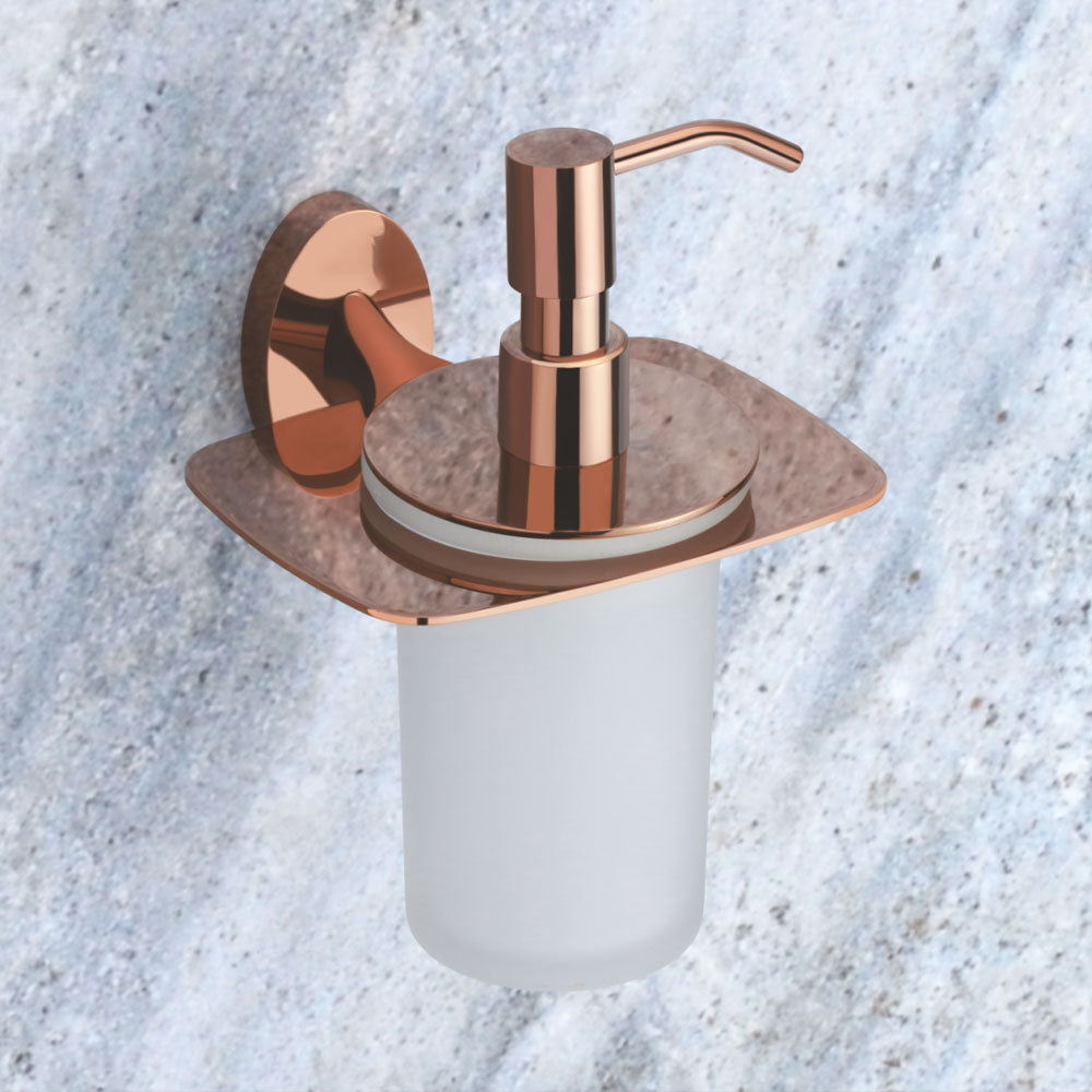 Qeyra Aster Full Brass Hand Wash Holder for Wash Basin/Liquid Soap Dispenser/Wall Mount/Bathroom Accessories