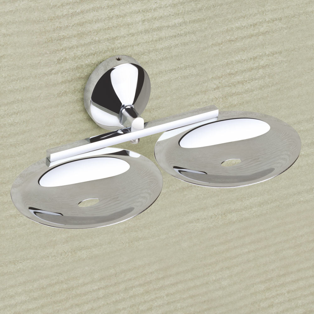 Qeyra Saffron 304 Grade Stainless Steel Double Soap Dish for Bathroom/Soap Holder/Soap Stand/Soap Case/Bathroom Accessories - Chrome Plating