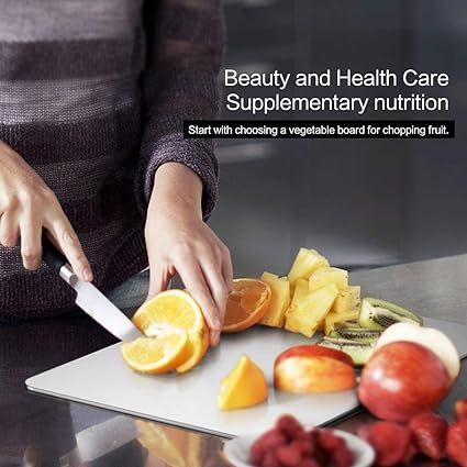 Qeyra (Allwin) Stainless Steel 1 MM Heavy Chopping Board For Kitchen | Non Slip | Rust Proof | Heavy Duty Chopping Board For Vegetable,Fruits,Meats,Vegetable Chopper Board Safe And Durable