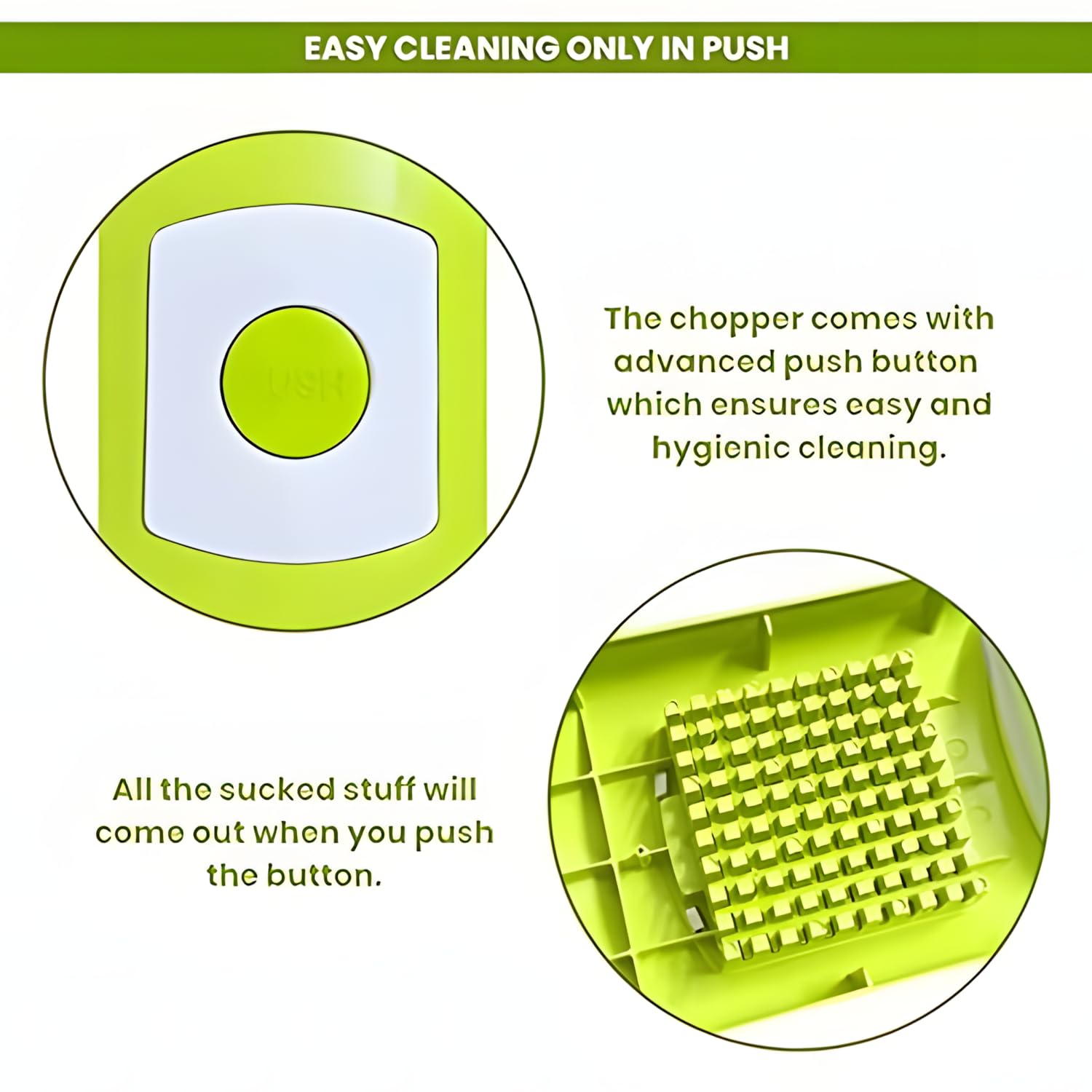 Qeyra 15 in 1 Multipurpose Chopper, Fruits & Vegetable Cutters, Grater Peeler Chipser, Unbreakable Food Grade Body, Easy Push to Clean Button Slicer Dicer, Chopper for Kitchen (Green, Plastic)