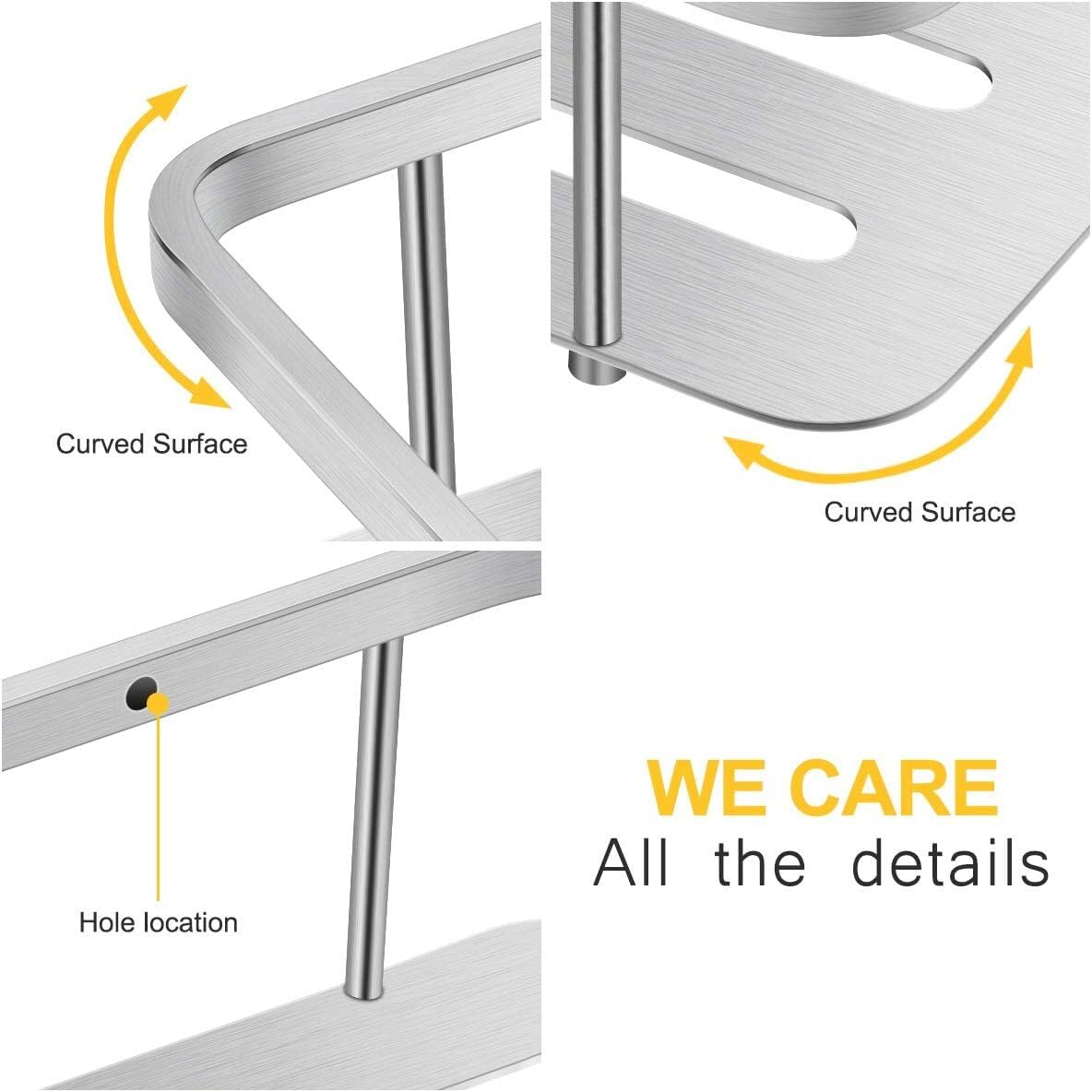 Qeyra Matrix (MP-5202) Multipurpose Stainless Steel Bathroom Shelf/Rack for Bathroom Storage/Bathroom Accessories/Wall Mounted (5x15 inches/Chrome Plating)