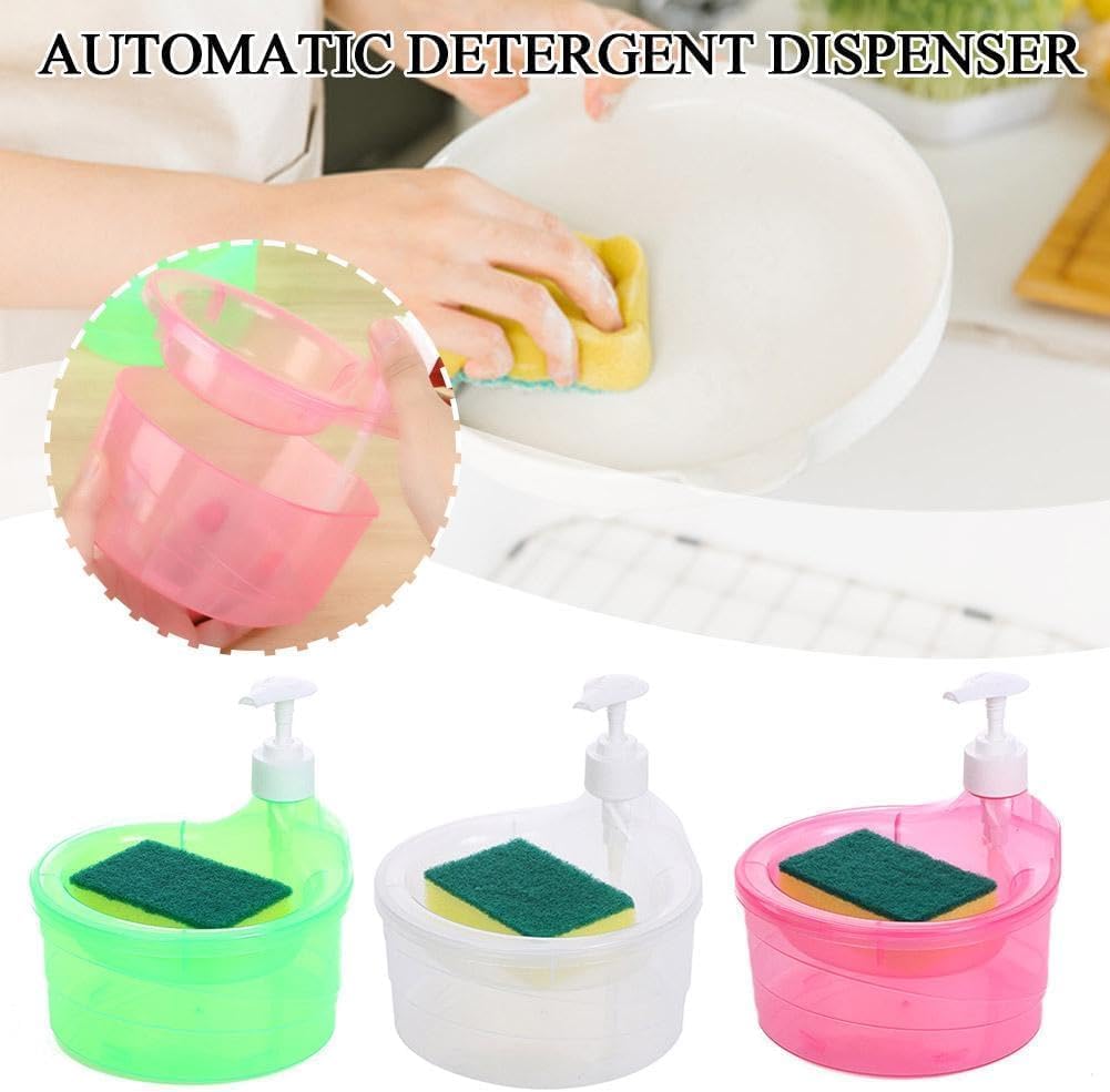 Qeyra Double Layer Soap Dispenser for Bathroom Accessories Dishwasher Liquid Holder Liquid Dispenser Pump with Sponge Holder Kitchen Sink Accessories Item
