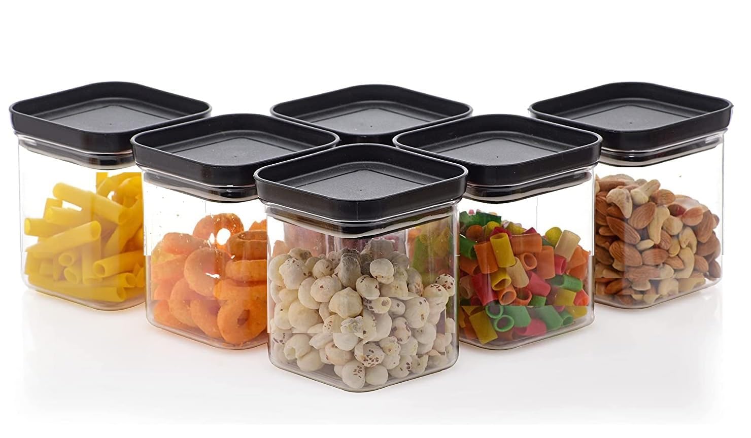 Qeyra Push cap 550ml Plastic Containers for Kitchen Storage Airtight & BPA Free Storage Boxes for Kitchen