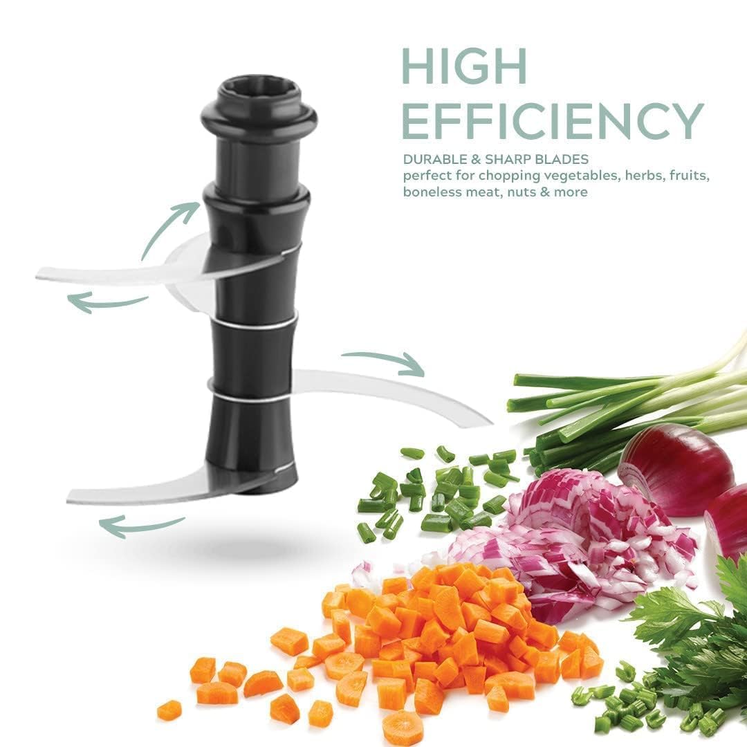 Qeyra (Allwin - AM 214) Manual Hand Press Push Chopper with 4 Blades for Effortless Chopping Vegetables & Fruits Chopper Mixer Cutter to Cut Onion, Salad, Tomato, Potato(Indian,Multi color) (Push Chopper, 1000 ML)