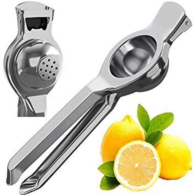 Qeyra (Allwin - AM 114) Heavy Stainless Steel Lemon Squeezer with Bottle Opener | Manual Lemon Juice Extractor |Lemon Crusher, Nimbu Presser for Kitchen