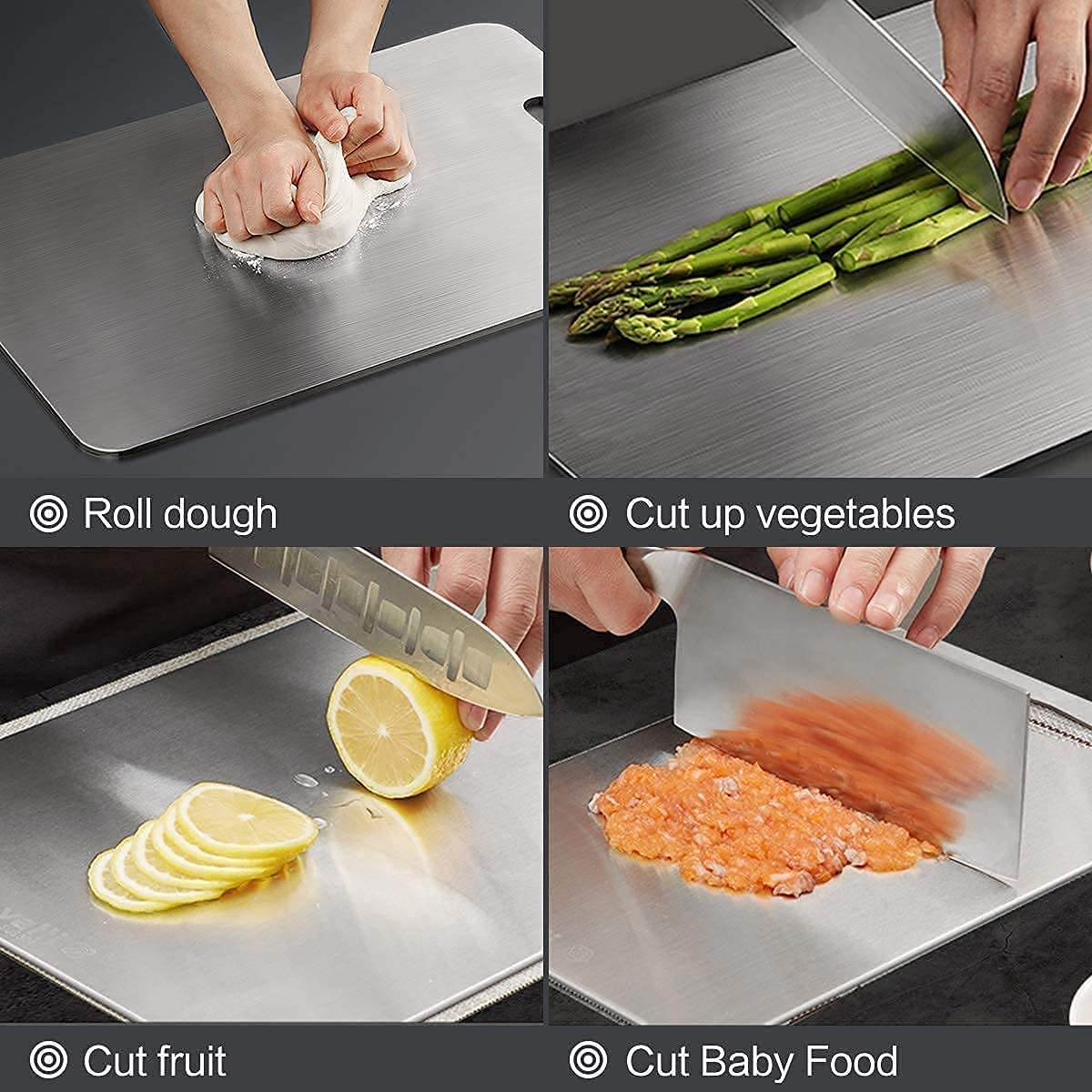 Qeyra 109 Stainless Steel 1.5 MM Heavy Chopping Board for Kitchen | Non Slip | Rust Proof | Heavy Duty Chopping Board For Vegetable,Fruits,Meats,Vegetable Chopper Board Safe And Durable