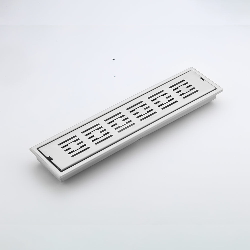 Qeyra Shower Drain Channel | 304 Stainless Steel Shower Water Drain Channel| Floor Drain with Cockroach Trap, Side Hole, and Collar- (Satin Finish)-