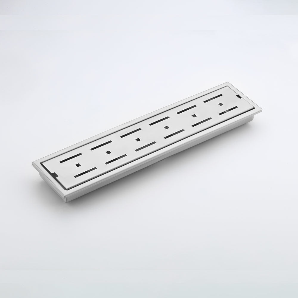 Qeyra Shower Drain Channel |304 Stainless Steel Shower Water Drain Channel| Floor Drain with Cockroach Trap, Side Hole, and Collar - (Satin Finish)