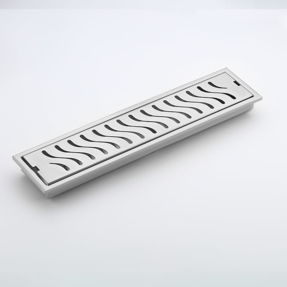 Qeyra Shower Drain Channel |304 Stainless Steel Shower Water Drain Channel| Floor Drain with Cockroach Trap, Side Hole, and Collar - (Satin Finish) -