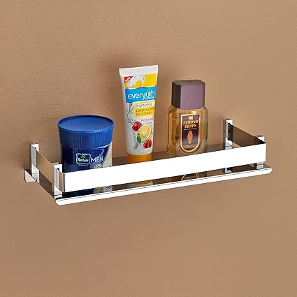 Qeyra Patti Shelf (CS-5302) Multipurpose Stainless Steel Bathroom Shelf/Rack for Bathroom Storage/Bathroom Accessories/Wall Mounted (5x15 inches/Chrome Plating)