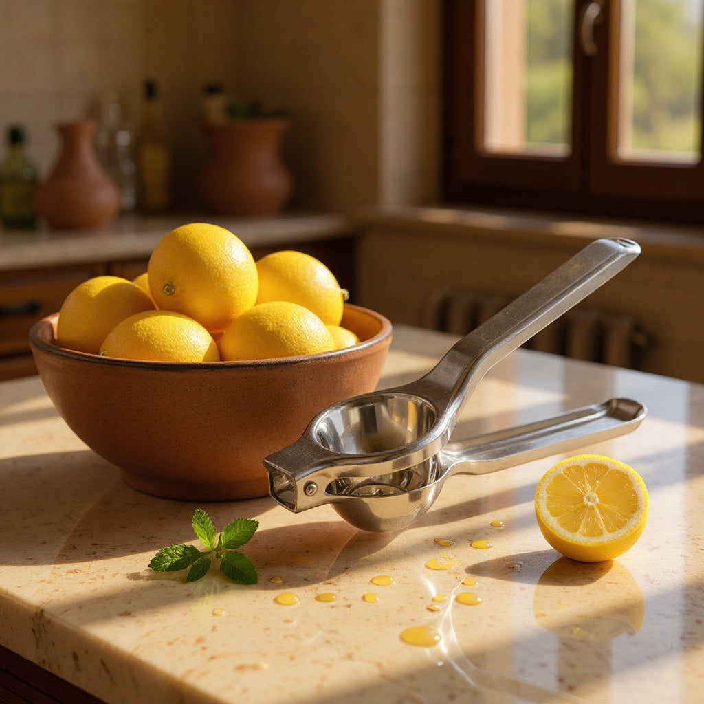 Qeyra (Allwin - AM 114) Heavy Stainless Steel Lemon Squeezer with Bottle Opener | Manual Lemon Juice Extractor |Lemon Crusher, Nimbu Presser for Kitchen