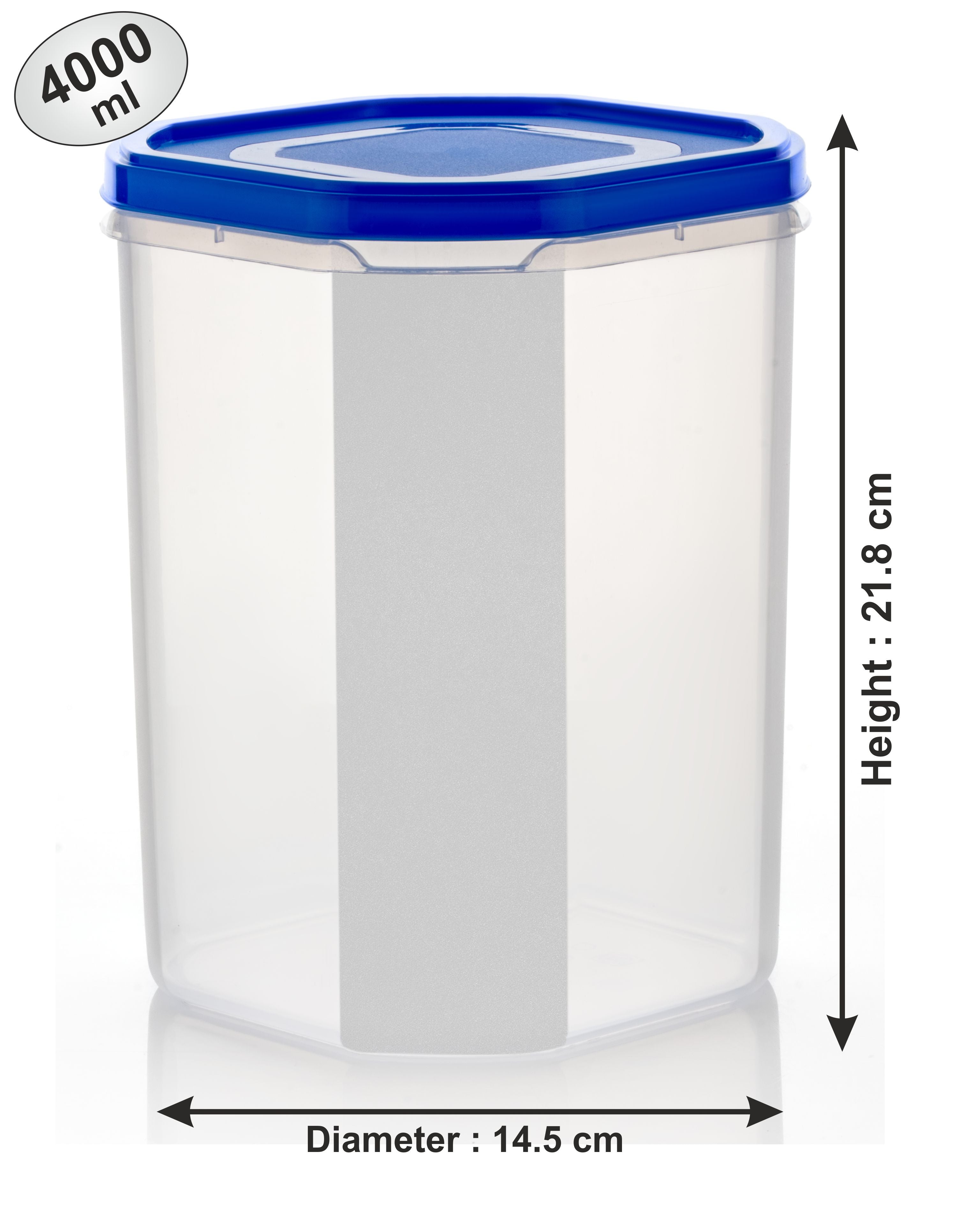 Qeyra 3-Piece Airtight Food Storage Containers Set – Blue Lid – Large, Medium & Small Size