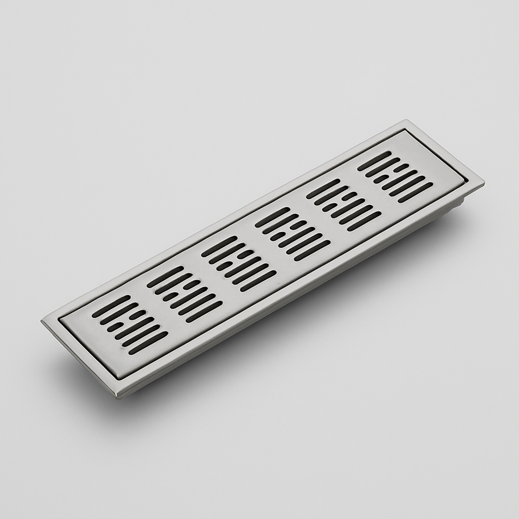 Qeyra Shower Drain Channel | 304 Stainless Steel Shower Water Drain Channel| Floor Drain with Cockroach Trap, Side Hole, and Collar- (Satin Finish)-