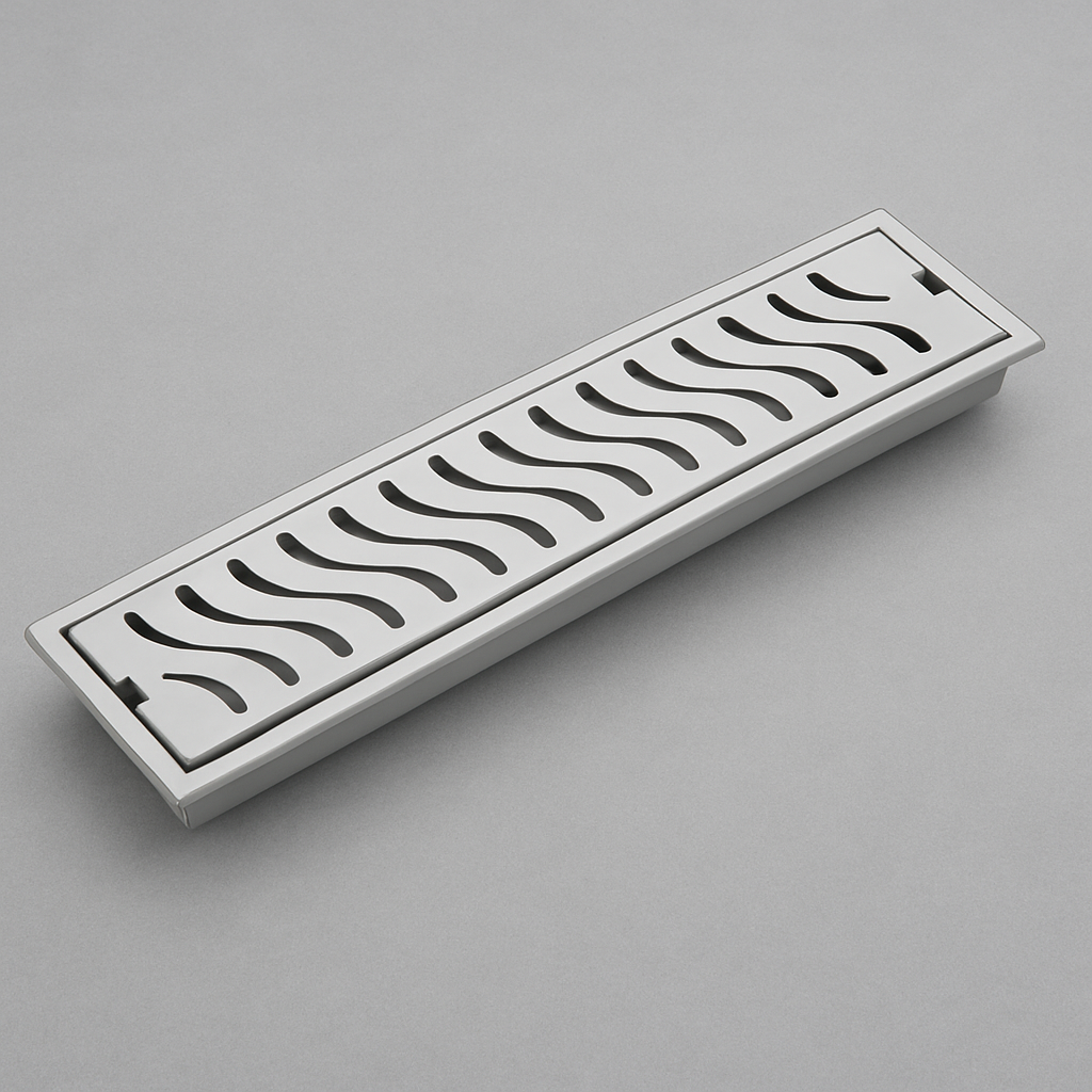 Qeyra Shower Drain Channel |304 Stainless Steel Shower Water Drain Channel| Floor Drain with Cockroach Trap, Side Hole, and Collar - (Satin Finish) -