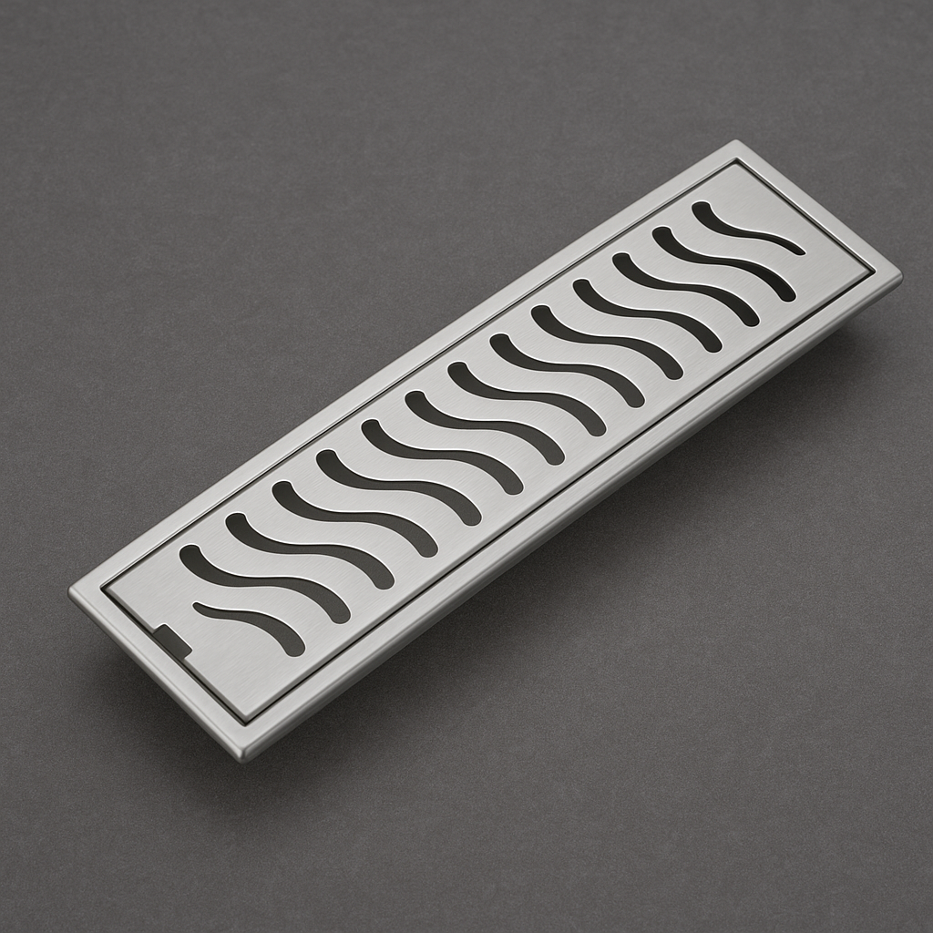 Qeyra Shower Drain Channel |304 Stainless Steel Shower Water Drain Channel| Floor Drain with Cockroach Trap, Side Hole, and Collar - (Satin Finish) -