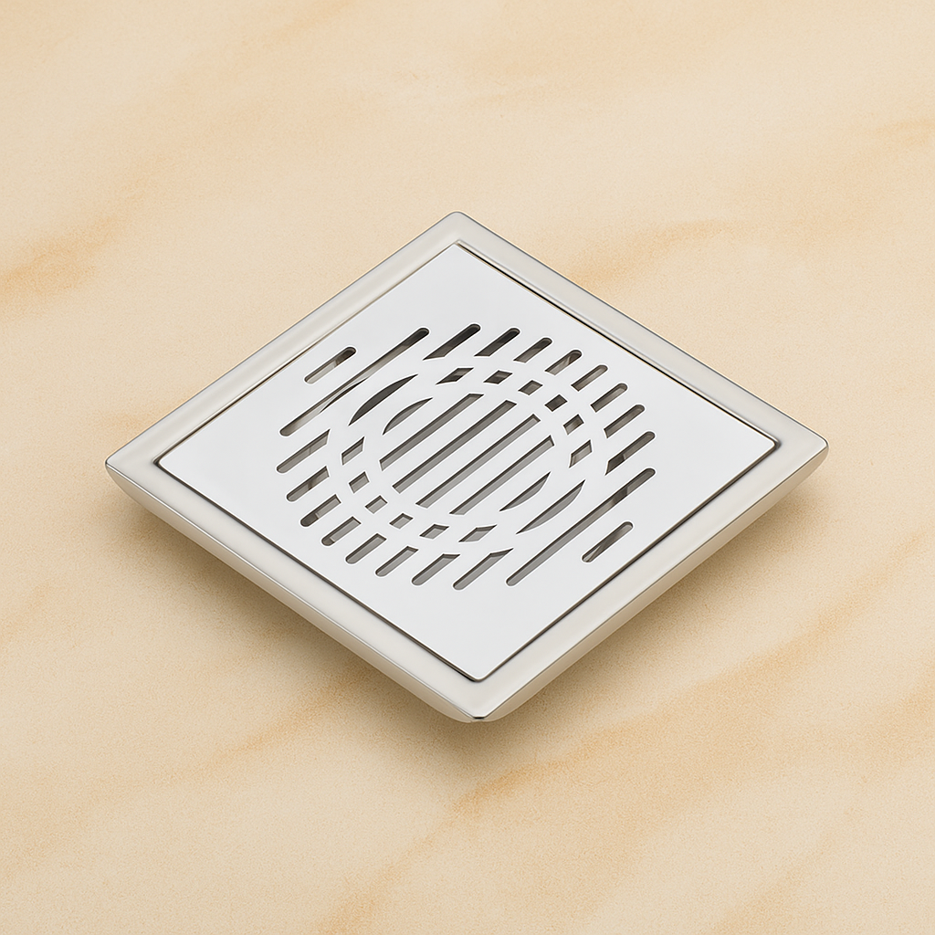 Qeyra Floor Drain | Premium 304 Grade Stainless Steel | Drain Jali Square | Square Drain Cover | Square Jali for Bathroom | Waste Water Drainer | Floor Drainer | Pack of 1 | - (Satin Finish)