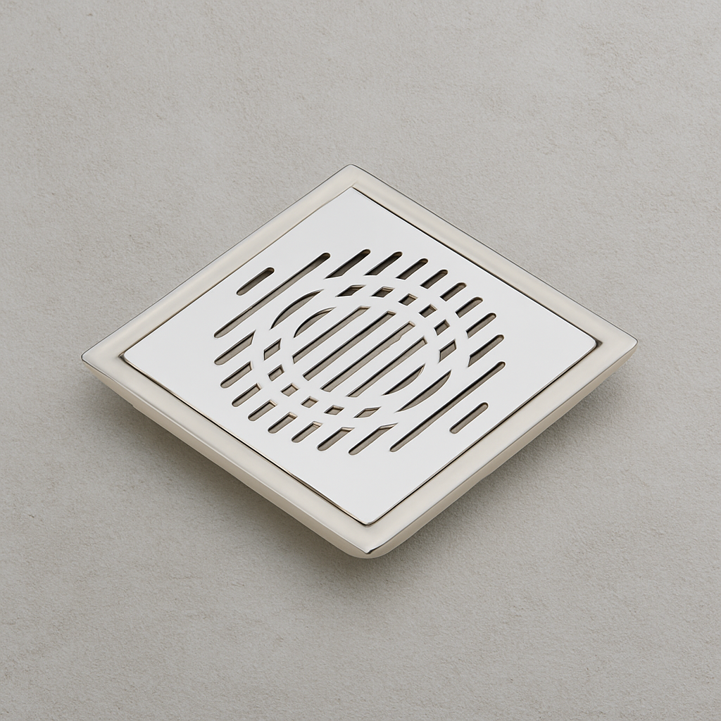 Qeyra Floor Drain | Premium 304 Grade Stainless Steel | Drain Jali Square | Square Drain Cover | Square Jali for Bathroom | Waste Water Drainer | Floor Drainer | Pack of 1 | - (Satin Finish)