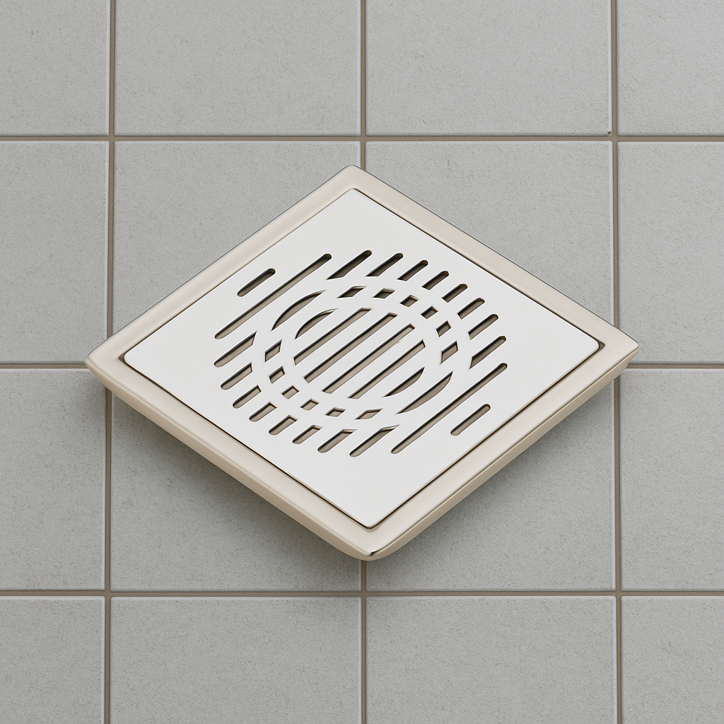 Qeyra Floor Drain | Premium 304 Grade Stainless Steel | Drain Jali Square | Square Drain Cover | Square Jali for Bathroom | Waste Water Drainer | Floor Drainer | Pack of 1 | - (Satin Finish)