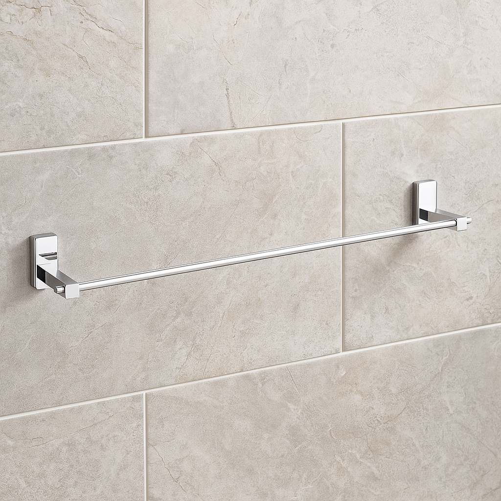 Qeyra Bloom 304 Grade Stainless Steel Towel Rod for Bathroom/Hanger for Bathroom/Towel Holder/Bar/Stand/Bathroom Accessories - (24 inch* - Chrome Plating)
