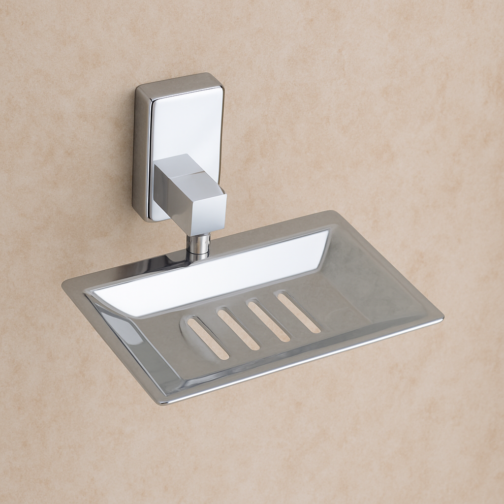 Qeyra Bloom 304 Grade Stainless Steel Soap Dish for Bathroom/Soap Holder/Soap Stand/Soap Case/Bathroom Accessories - (Chrome Plating)