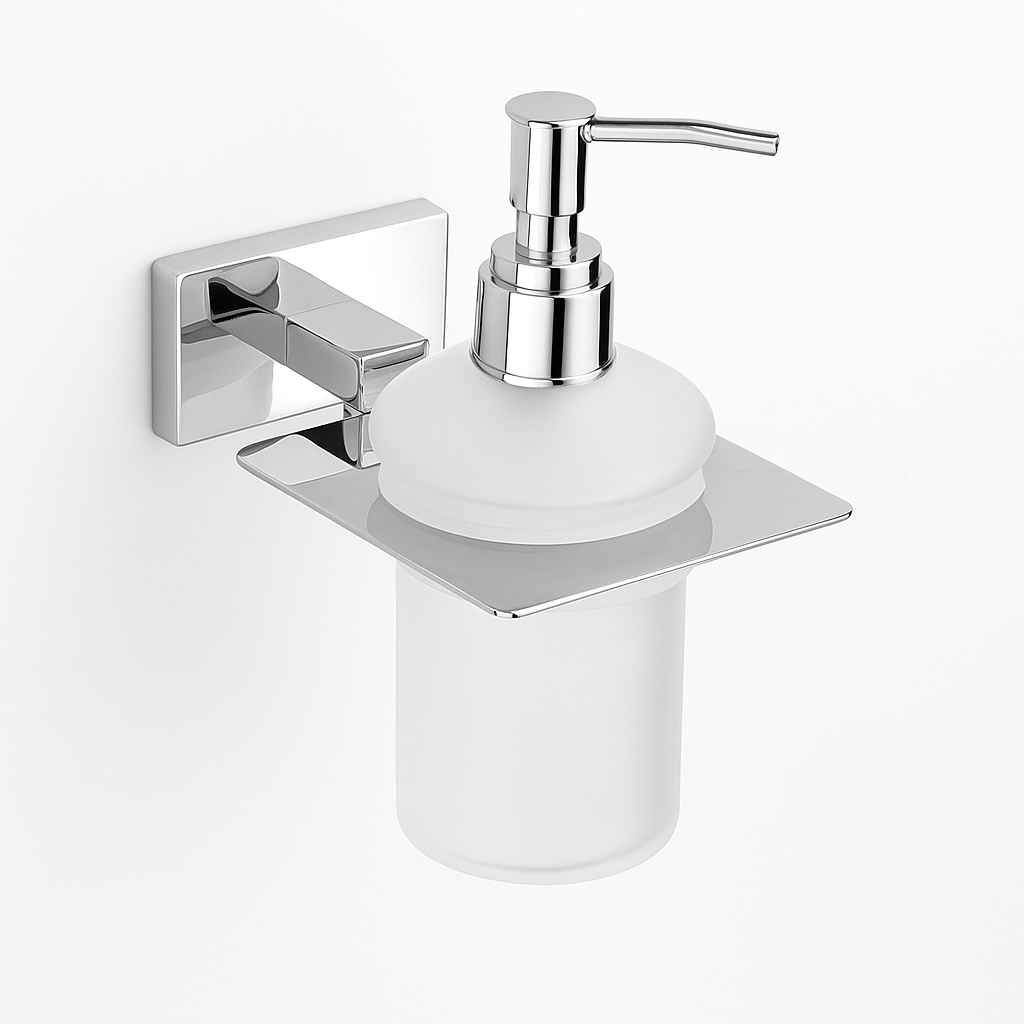 Qeyra Classy 304 Grade Stainless Steel Hand Wash Holder for Wash Basin/Liquid Soap Dispenser/Wall Mount/Bathroom Accessories - (Chrome Plating)
