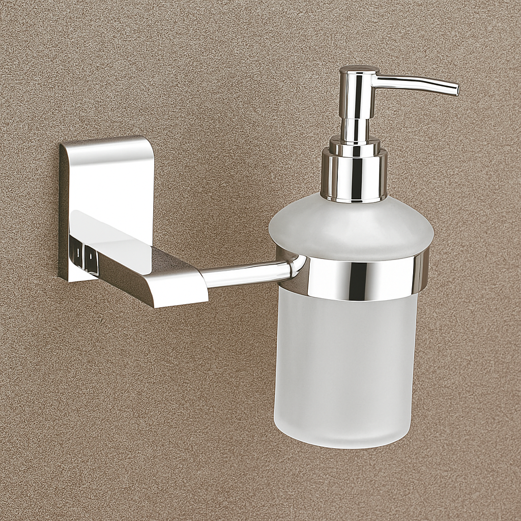Qeyra Royal 304 Grade Stainless Steel Hand Wash Holder for Wash Basin/Liquid Soap Dispenser/Wall Mount/Bathroom Accessories - Chrome Plating