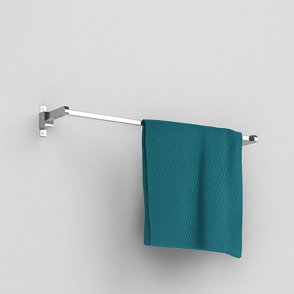 Qeyra A9 Stainless Steel Towel Rod for Bathroom/Folding Towel Rod/Towel Stand/Towel Hanger/Bathroom Accessories (24-Inch) - Chrome Plating