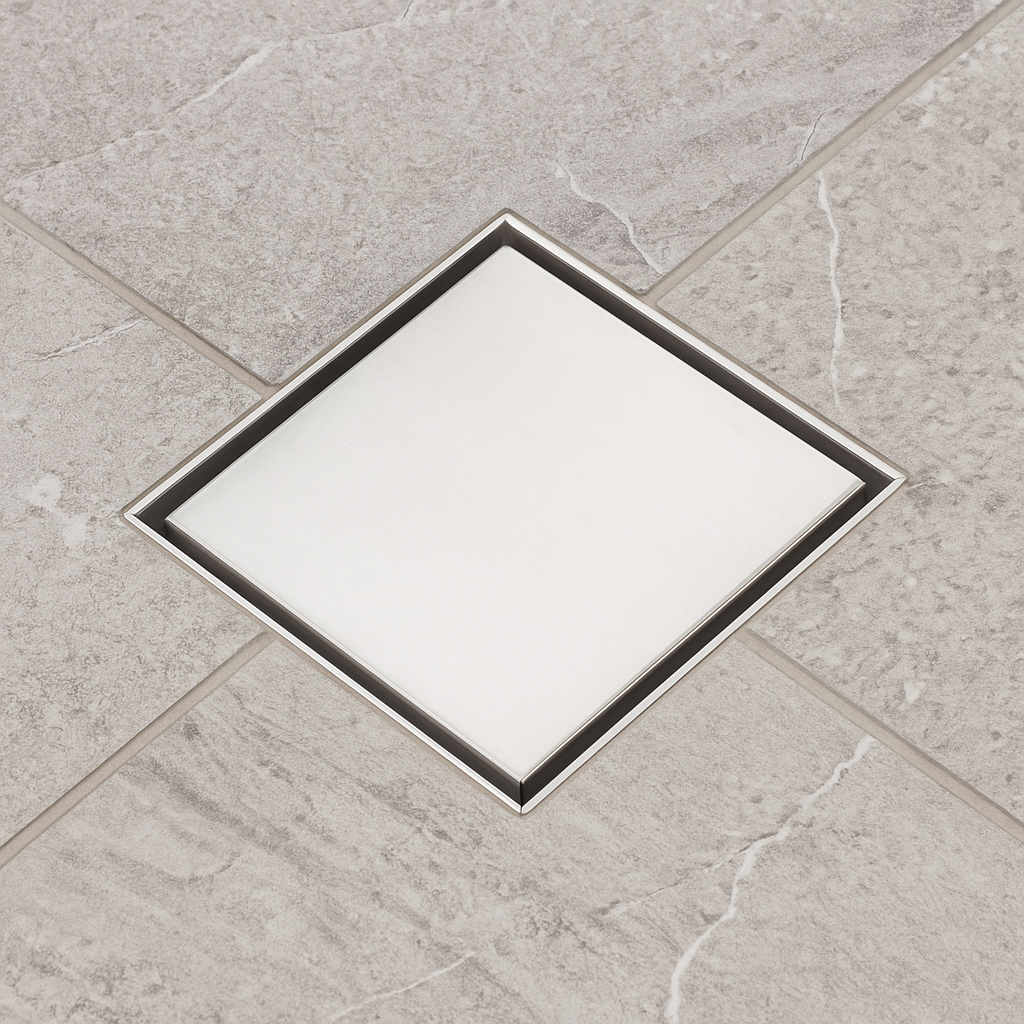 Qeyra Tile Insert Floor Drain | 304 Grade Stainless Steel | Invisible Shower Drain Channel | Waste Water Floor Drain | Drainer Channel | Anti Cockroach Trap | (Satin Finish)