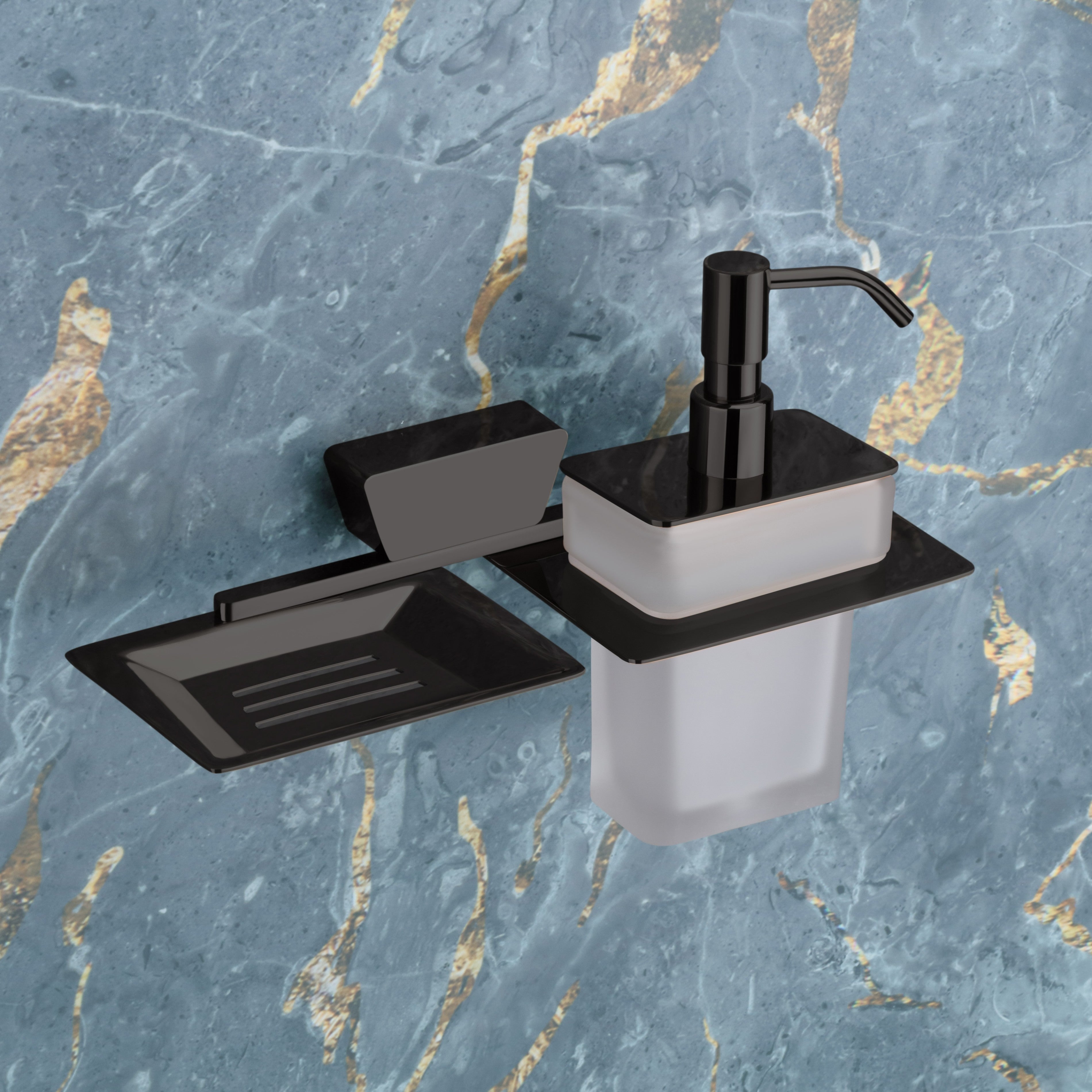 Qeyra Dazzle Full Brass 2in1 Soap Dish with Liquid soap Dispenser /Soap Stand//Bathroom Accessories