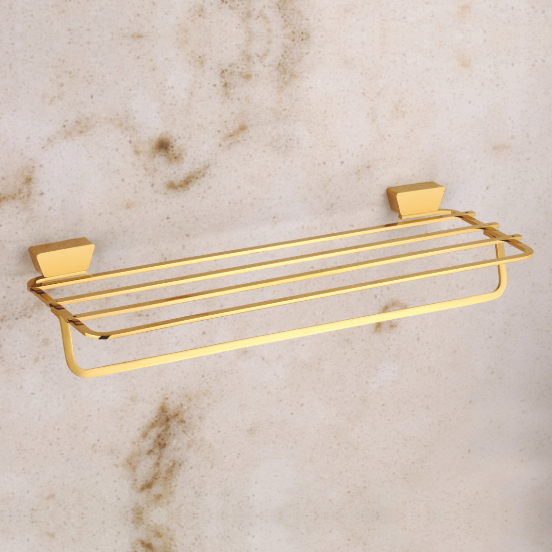 Qeyra Dazzle Full Brass Towel Rack for Bathroom /towel Stand/Towel Hanger/ Wall Mount / Bathroom Accessories (24-Inch)