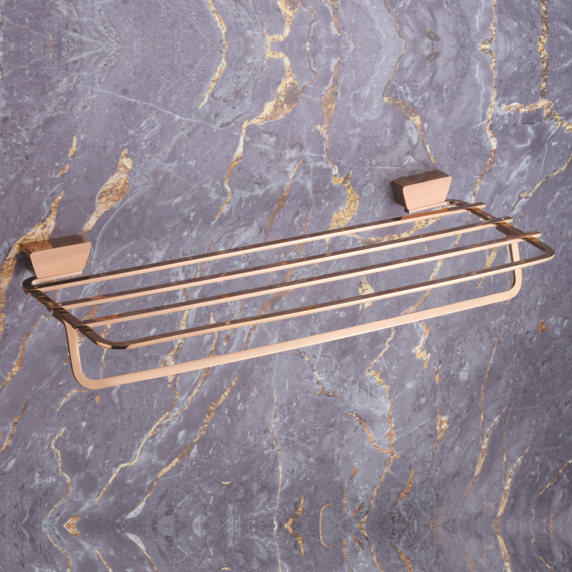 Qeyra Dazzle Full Brass Towel Rack for Bathroom /towel Stand/Towel Hanger/ Wall Mount / Bathroom Accessories (24-Inch)