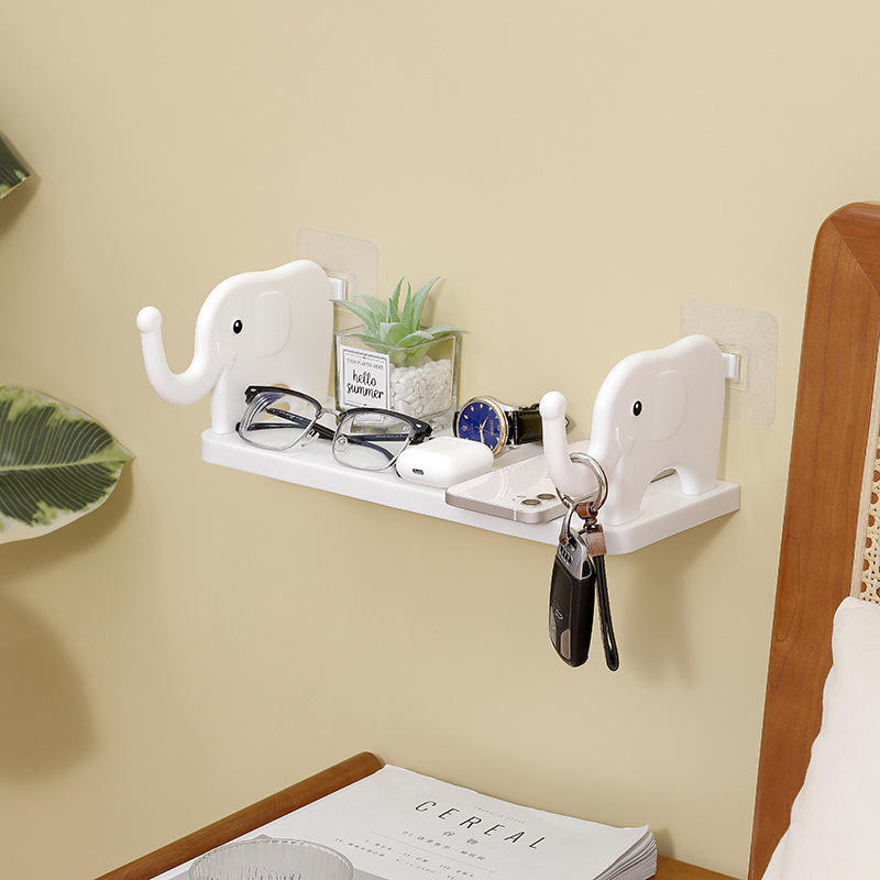 Qeyra Multifunctional Elephant Shaped Storage Shelf, No Punching Wall Mounted Mini Storage Rack