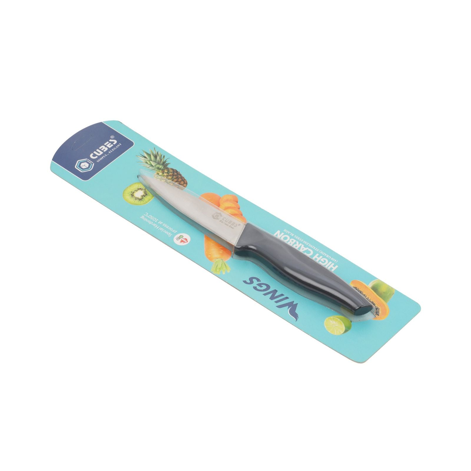 Qeyra Wings Combo Knife I Safe Knife I Stainless Steel Knife I Grip Handle Knife I Small , Big, Clever Knife ( Pack Of 3 )