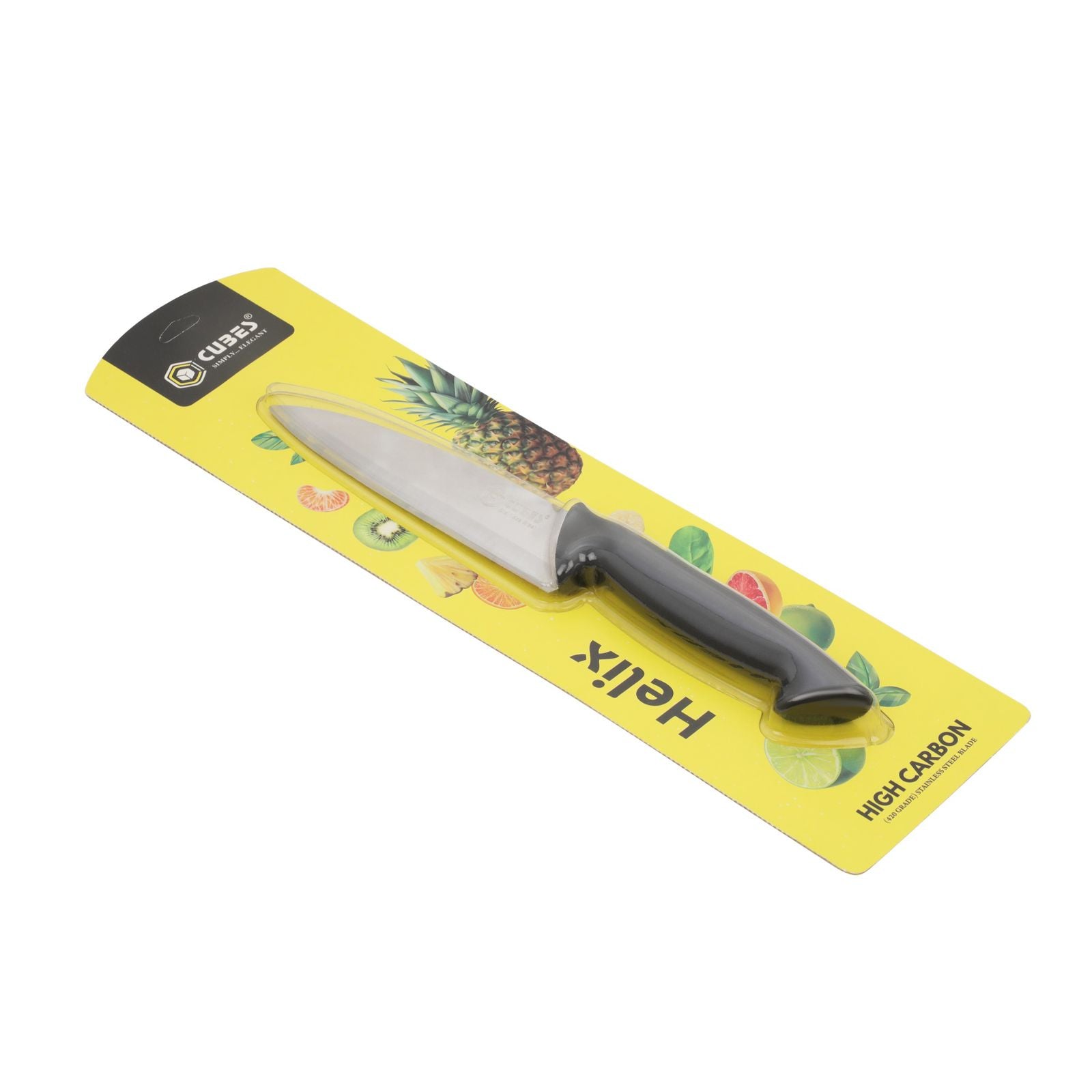 Qeyra Helix Combo Knife I Safe Knife I Stainless Steel Knife I Grip Handle Knife I Small , Big, Clever Knife ( Pack Of 3 )
