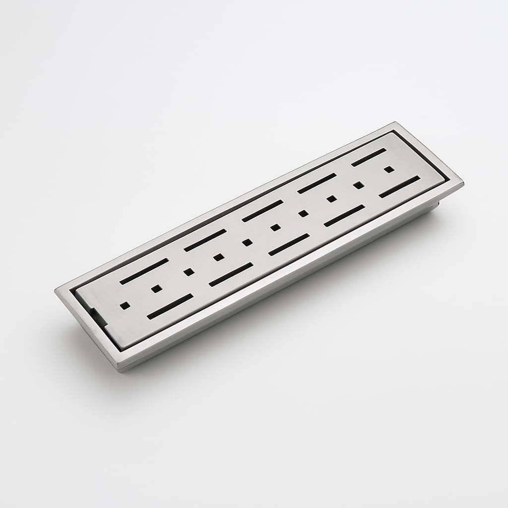 Qeyra Shower Drain Channel |304 Stainless Steel Shower Water Drain Channel| Floor Drain with Cockroach Trap, Side Hole, and Collar - (Satin Finish)